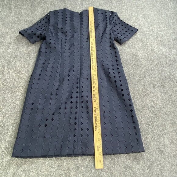 Banana Republic Dress Womens 8P Navy Shift Circle Lace Overlay Preppy Pockets - Picture 7 of 16